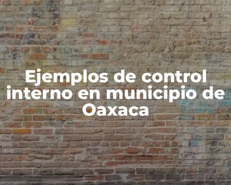 Ejemplos de control interno en municipio de Oaxaca