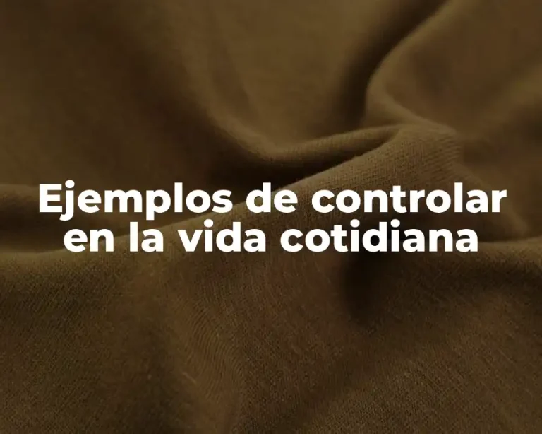 Ejemplos de controlar en la vida cotidiana
