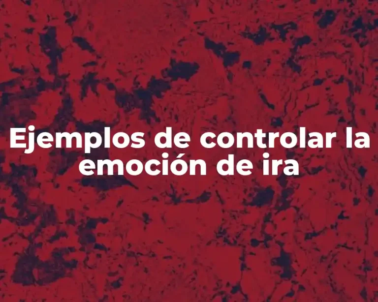 Ejemplos de controlar la emoción de ira