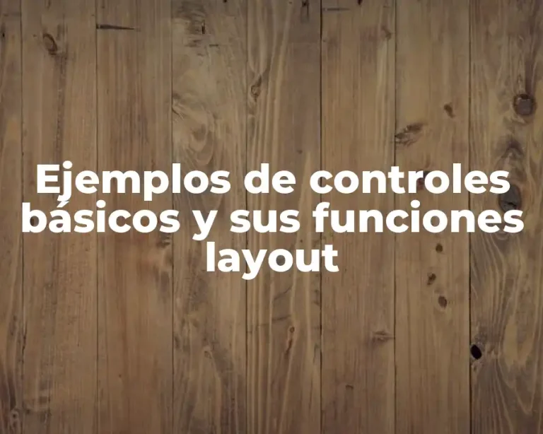 Ejemplos de controles básicos y sus funciones layout