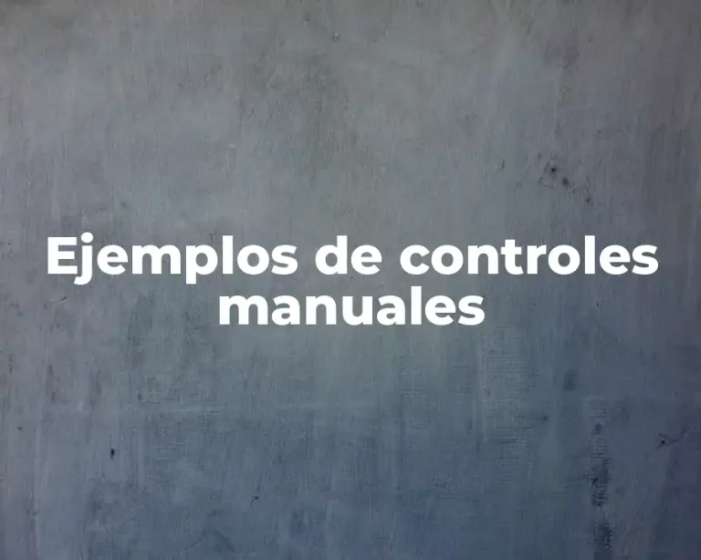 Ejemplos de controles manuales
