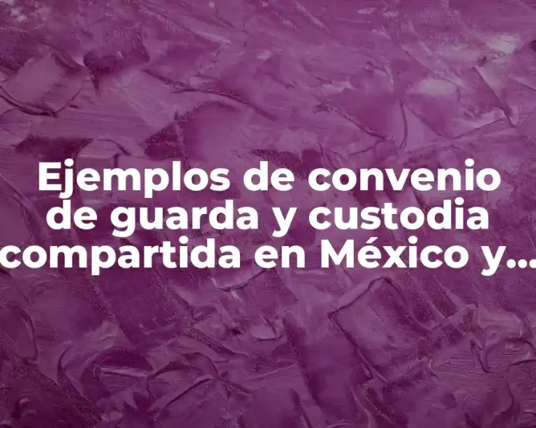Ejemplos de convenio de guarda y custodia compartida en México y Significado