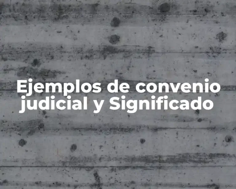Ejemplos de convenio judicial y Significado