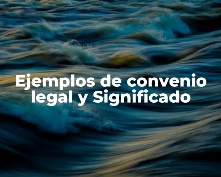 Ejemplos de convenio legal y Significado