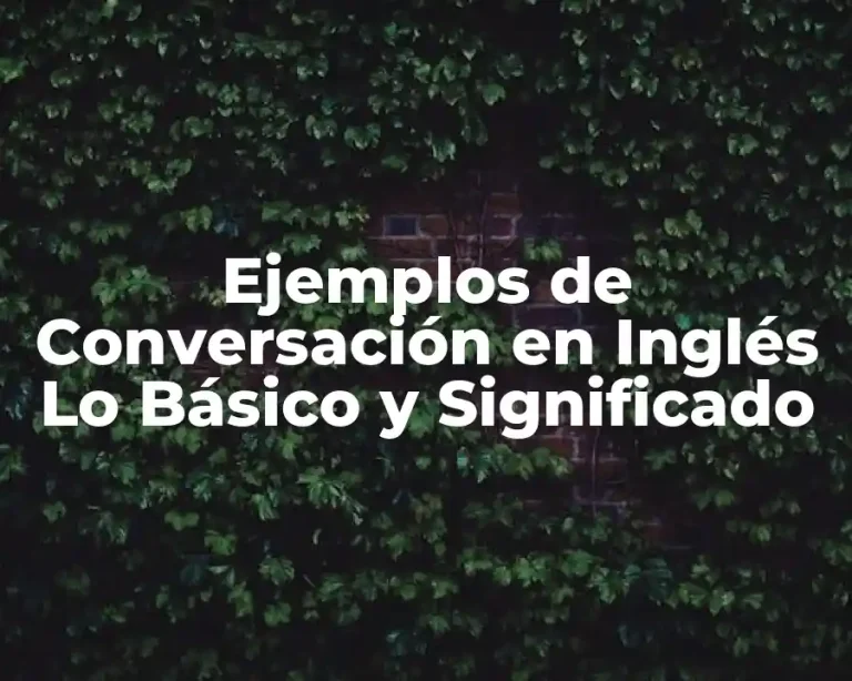 Ejemplos de Conversación en Inglés Lo Básico y Significado