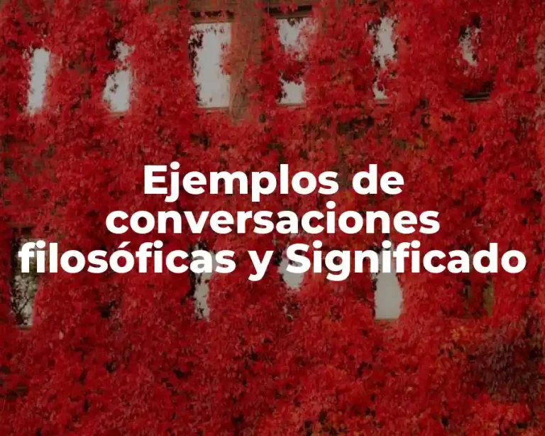 Ejemplos de conversaciones filosóficas y Significado