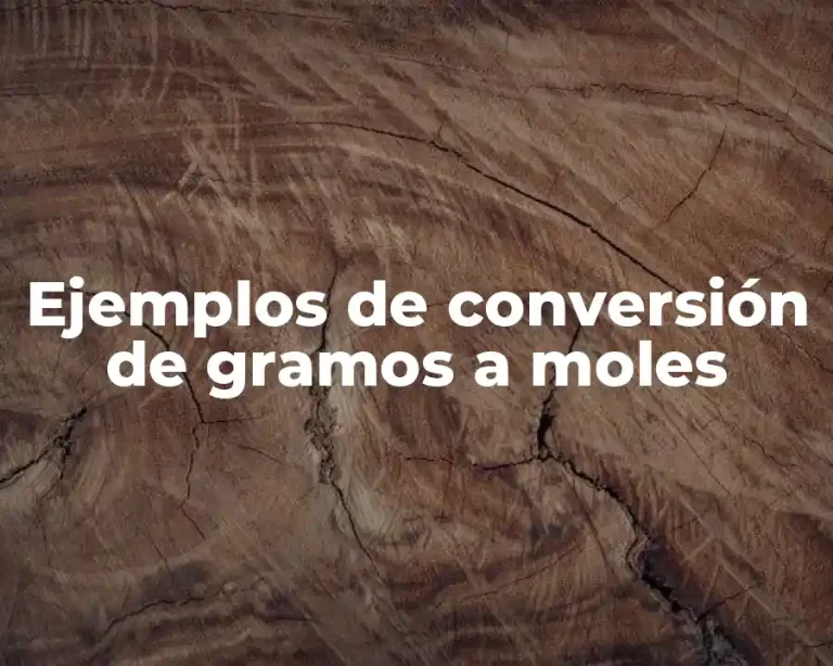 Ejemplos de conversión de gramos a moles
