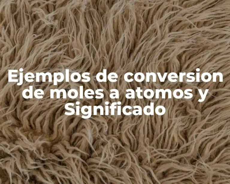 Ejemplos de conversion de moles a atomos y Significado