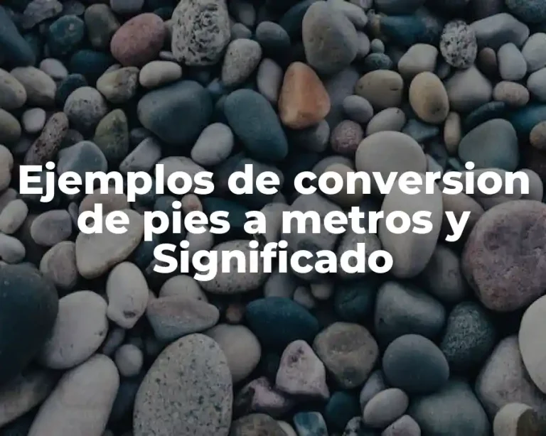 Ejemplos de conversion de pies a metros y Significado