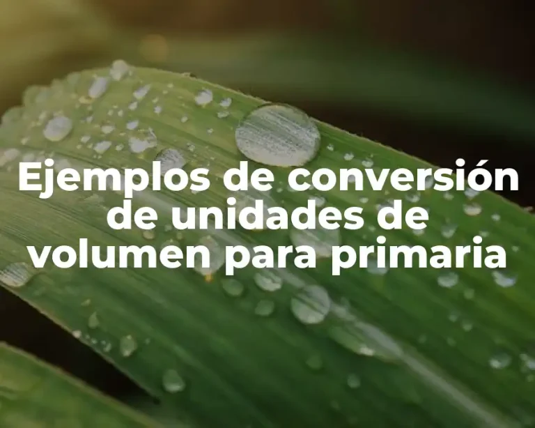 Ejemplos de conversión de unidades de volumen para primaria