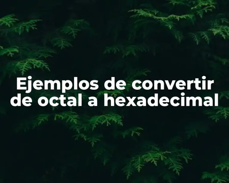 Ejemplos de convertir de octal a hexadecimal