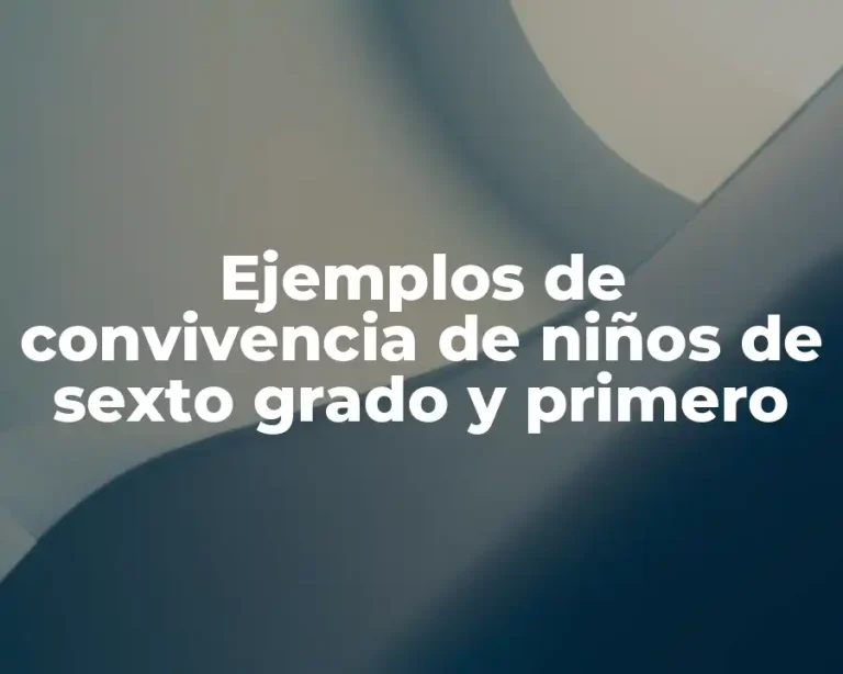 Ejemplos de convivencia de niños de sexto grado y primero