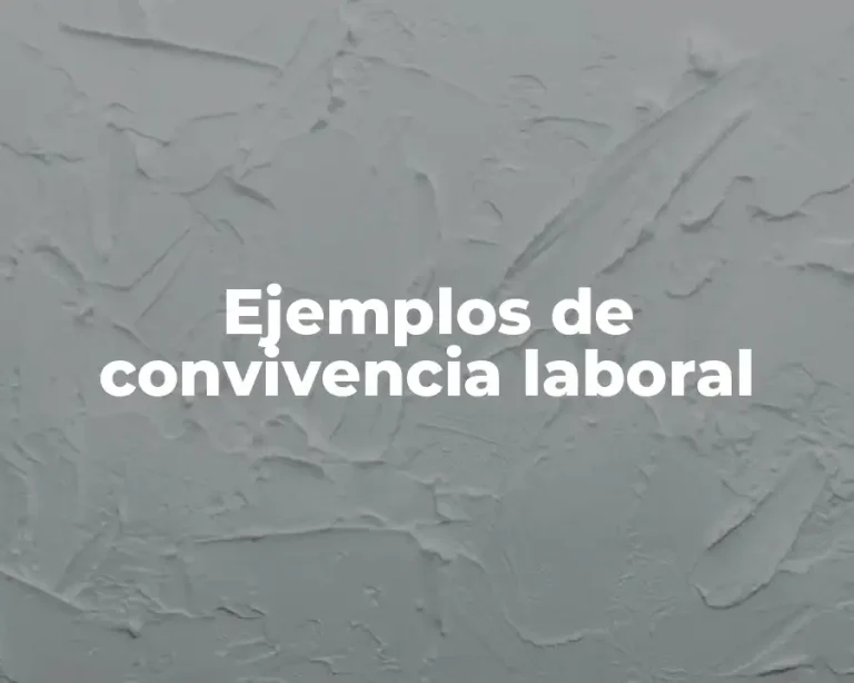 Ejemplos de convivencia laboral