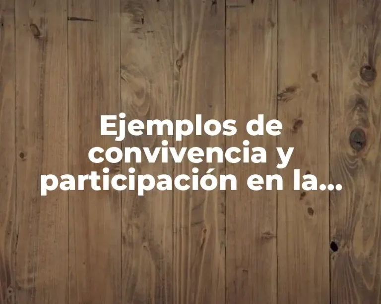 Ejemplos de convivencia y participación en la escolar