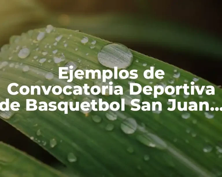 Ejemplos de Convocatoria Deportiva de Basquetbol San Juan Cotzocon