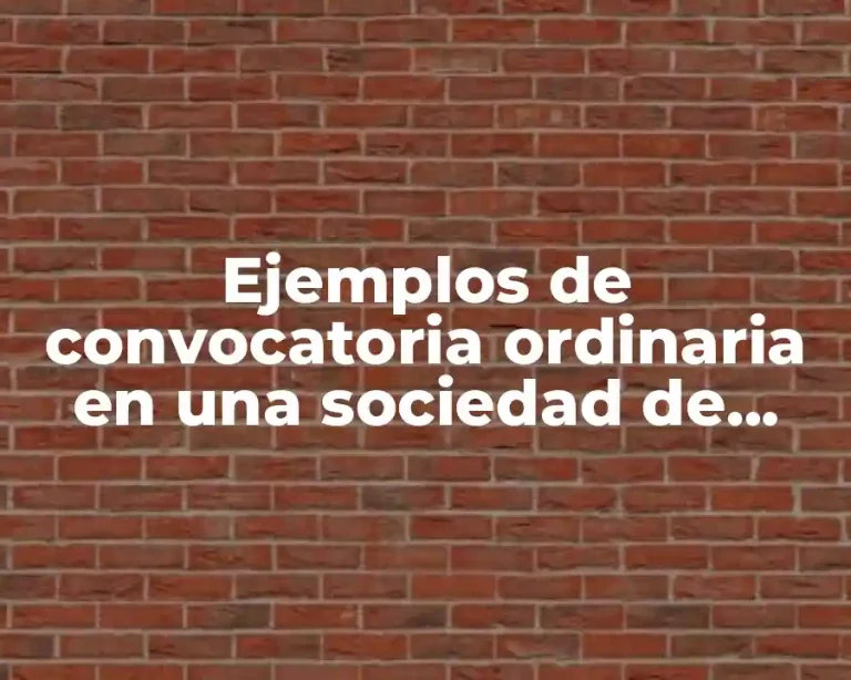 Ejemplos de convocatoria ordinaria en una sociedad de responsabilidad