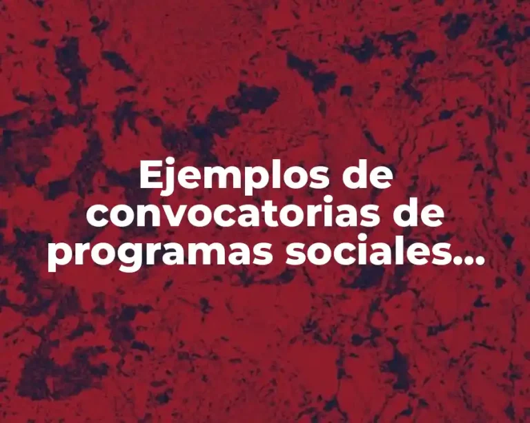 Ejemplos de convocatorias de programas sociales viales