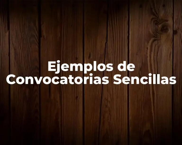Ejemplos de Convocatorias Sencillas