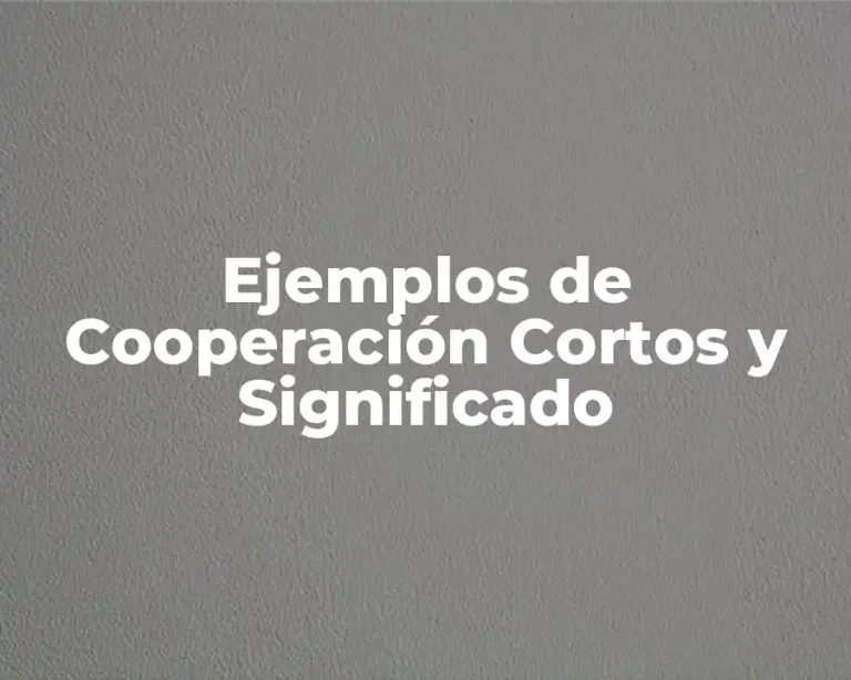 Ejemplos de Cooperación Cortos y Significado