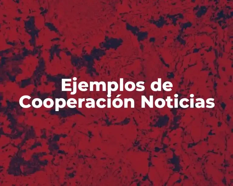 Ejemplos de Cooperación Noticias