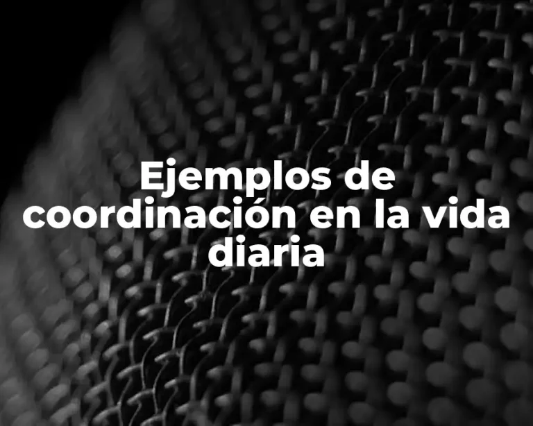 Ejemplos de coordinación en la vida diaria