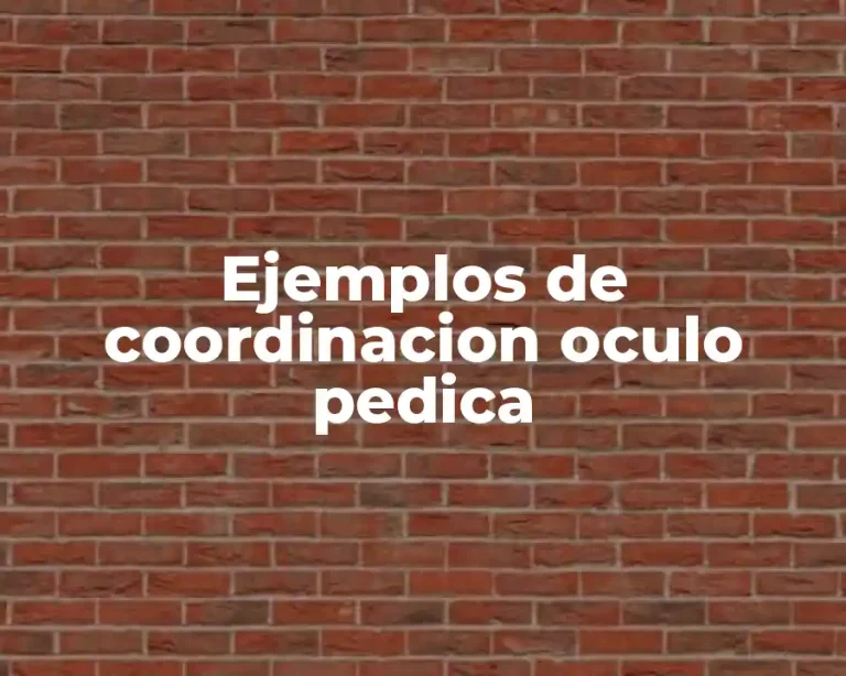 Ejemplos de coordinacion oculo pedica