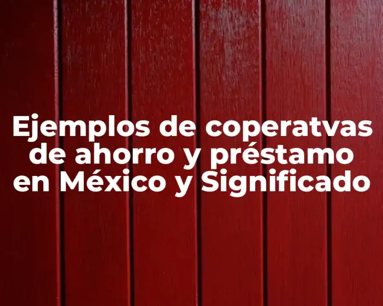 Ejemplos de coperatvas de ahorro y préstamo en México y Significado