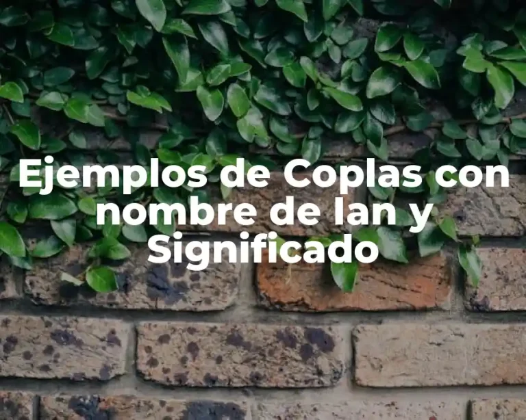 Ejemplos de Coplas con nombre de Ian y Significado