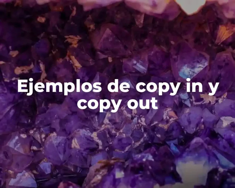 Ejemplos de copy in y copy out