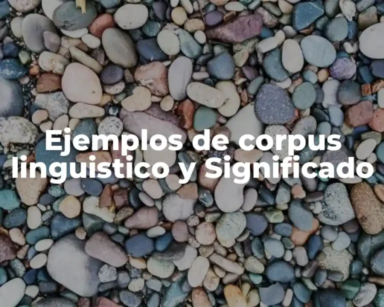 Ejemplos de corpus linguistico y Significado