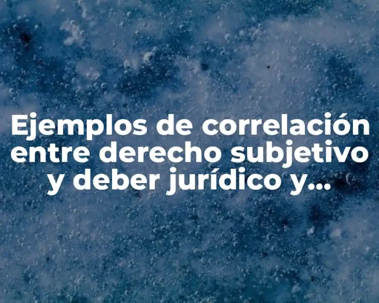 Ejemplos de correlación entre derecho subjetivo y deber jurídico y Significado