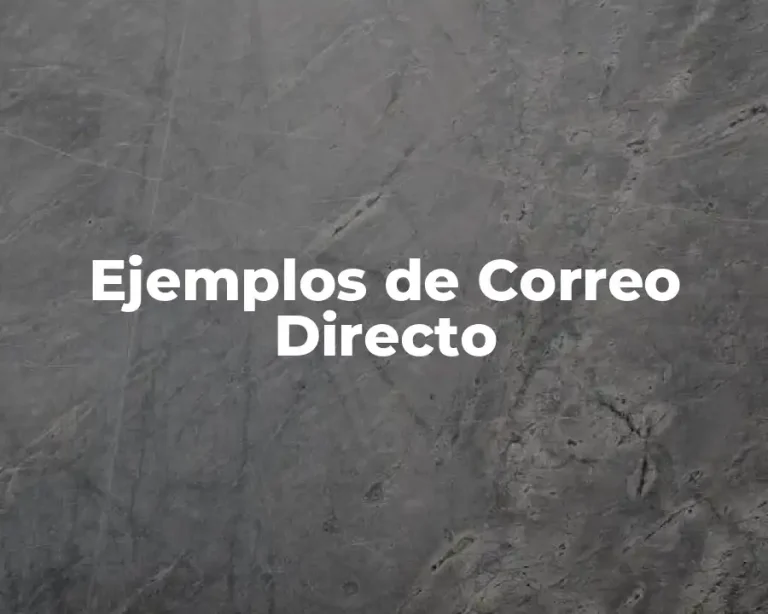 Ejemplos de Correo Directo