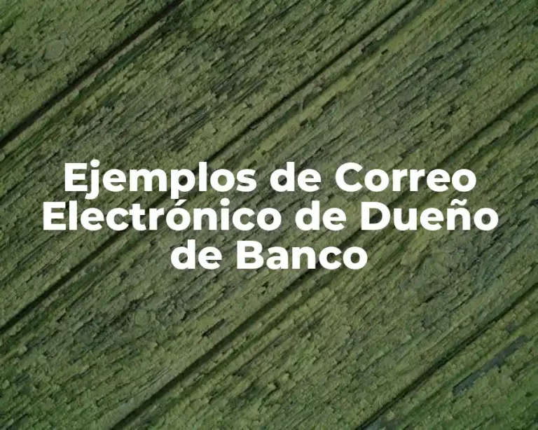 Ejemplos de Correo Electrónico de Dueño de Banco