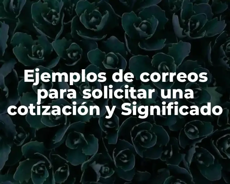 Ejemplos de correos para solicitar una cotización y Significado