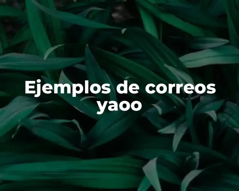 Ejemplos de correos yaoo