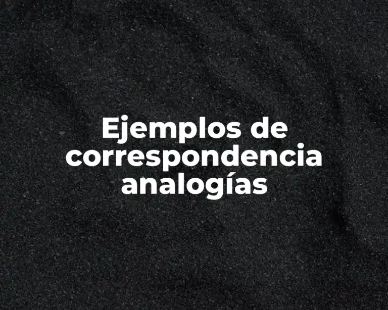 Ejemplos de correspondencia analogías