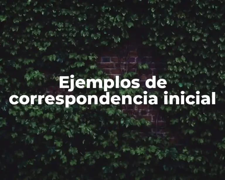 Ejemplos de correspondencia inicial