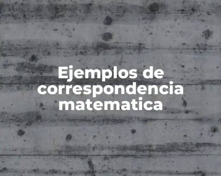 Ejemplos de correspondencia matematica