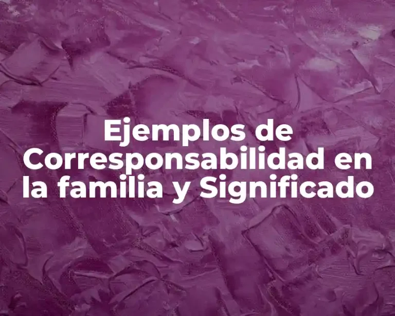Ejemplos de Corresponsabilidad en la familia y Significado