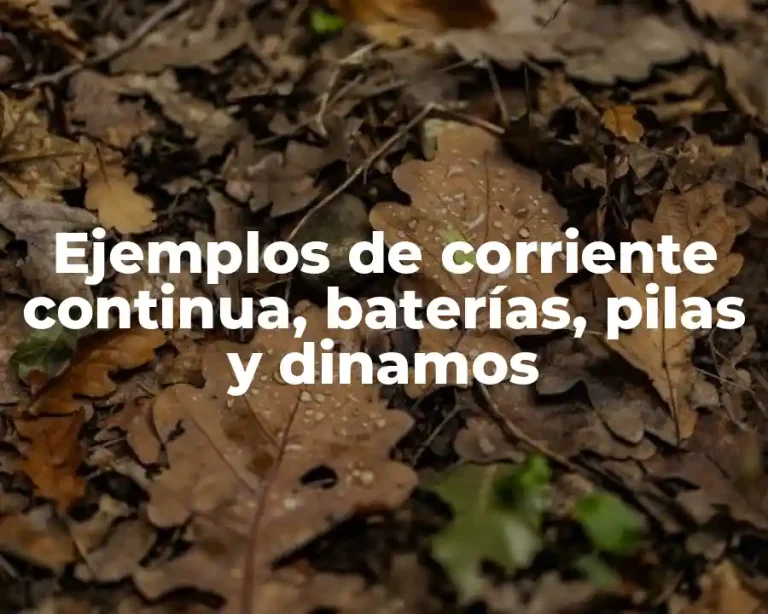 Ejemplos de corriente continua, baterías, pilas y dinamos