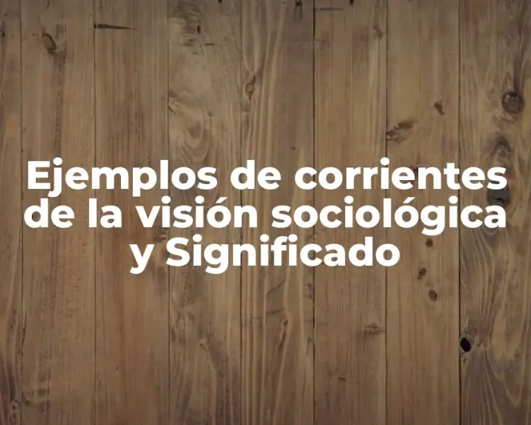 Ejemplos de corrientes de la visión sociológica y Significado