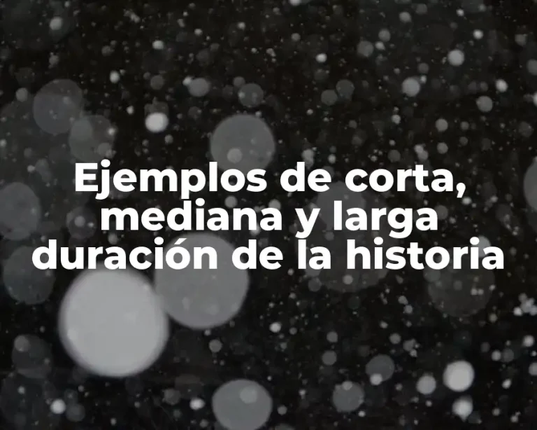 Ejemplos de corta, mediana y larga duración de la historia