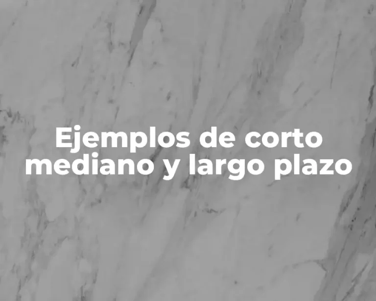 Ejemplos de corto mediano y largo plazo