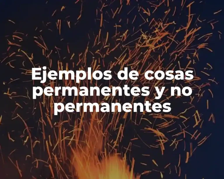Ejemplos de cosas permanentes y no permanentes