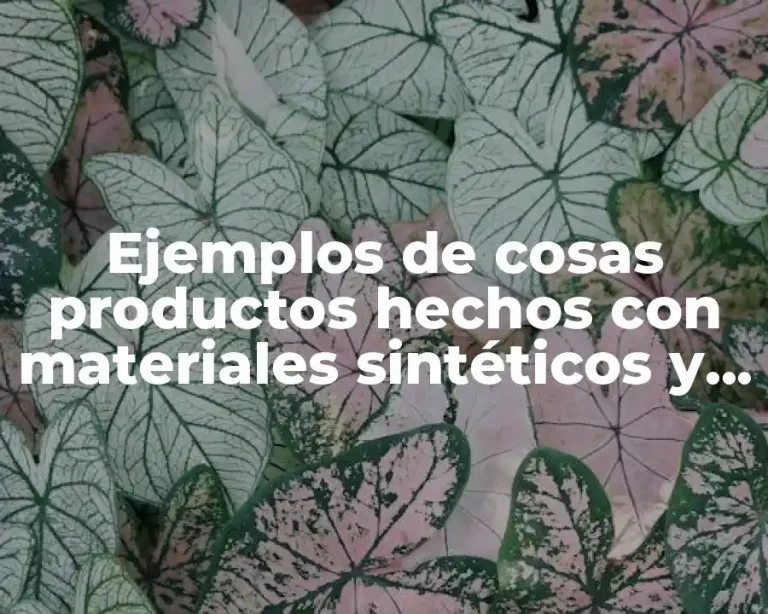 Ejemplos de cosas productos hechos con materiales sintéticos y Significado