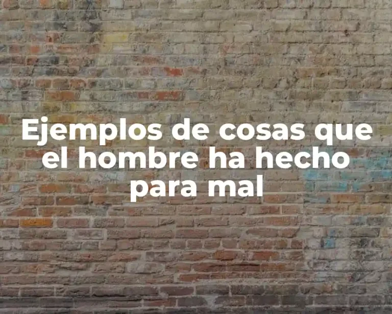 Ejemplos de cosas que el hombre ha hecho para mal