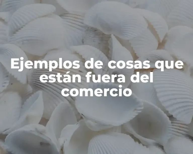 Ejemplos de cosas que están fuera del comercio
