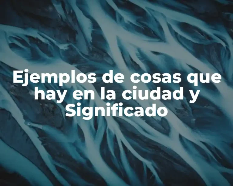 Ejemplos de cosas que hay en la ciudad y Significado