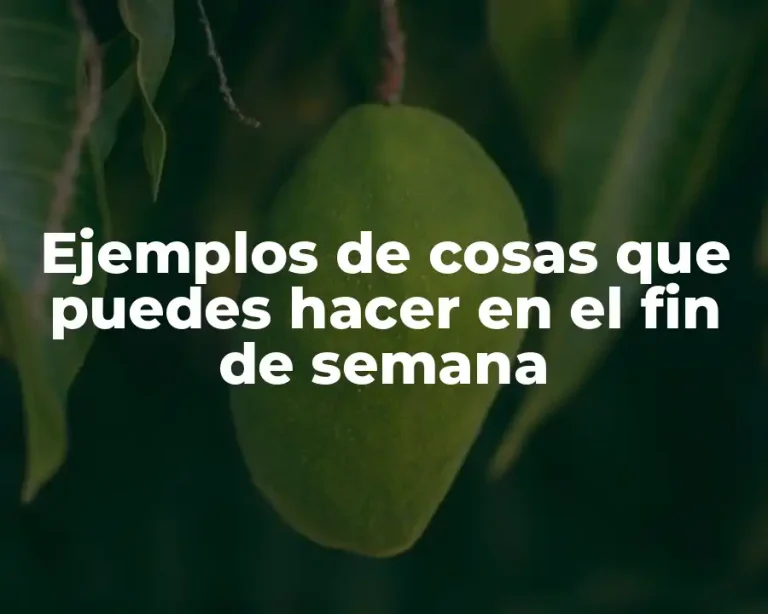 Ejemplos de cosas que puedes hacer en el fin de semana