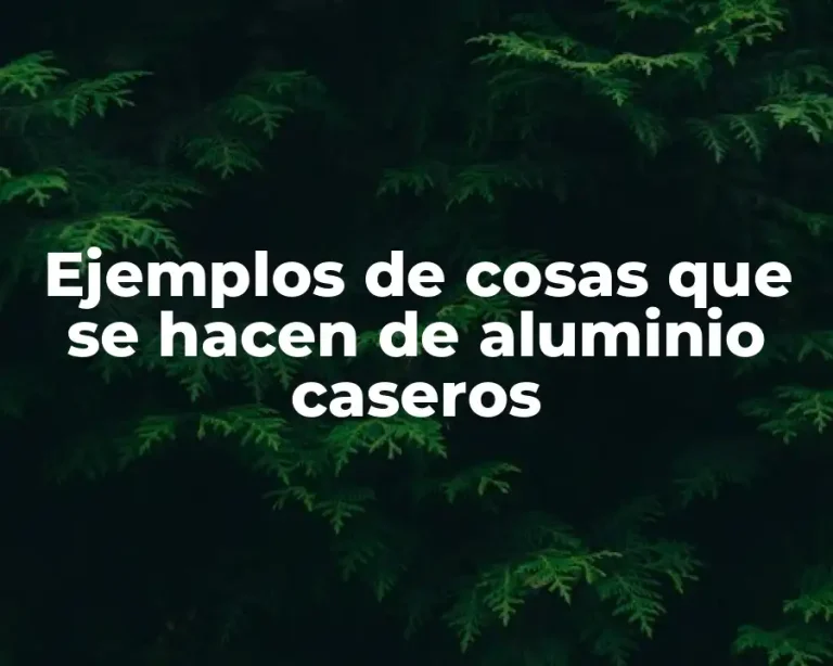 Ejemplos de cosas que se hacen de aluminio caseros